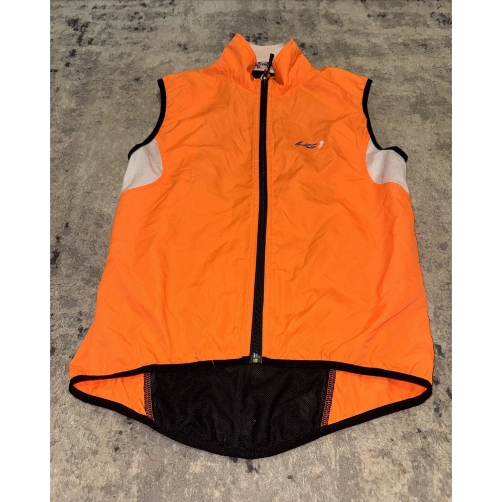 Louis Garneau Bright Orange Till Zip Cycling Bike Vest Size Medium Mens